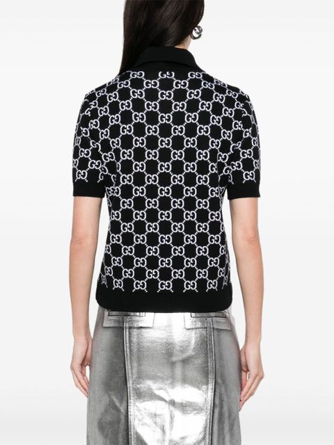Gucci reversible GG-jacquard polo top - Black