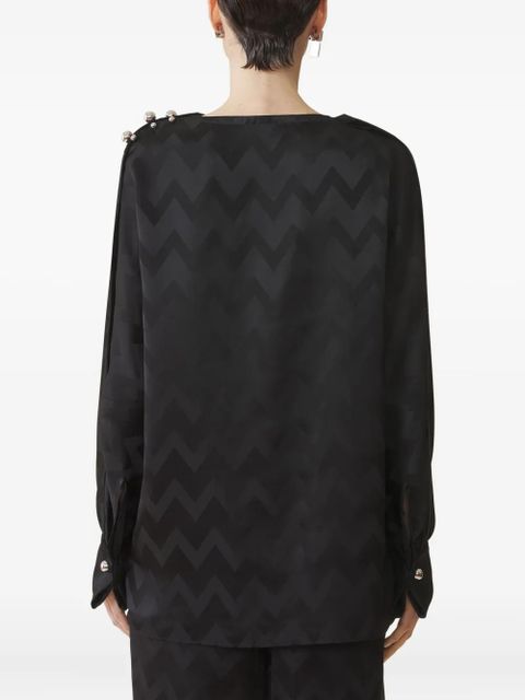 Lanvin chevron-pattern button-detail blouse - Black