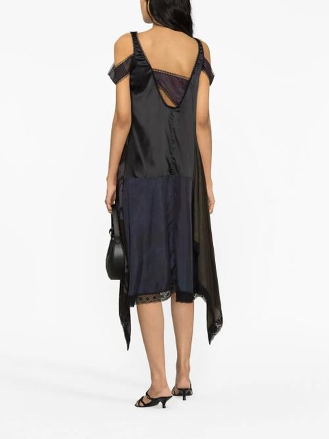 Marine Serre Regenerated patchwork midi dress - Black