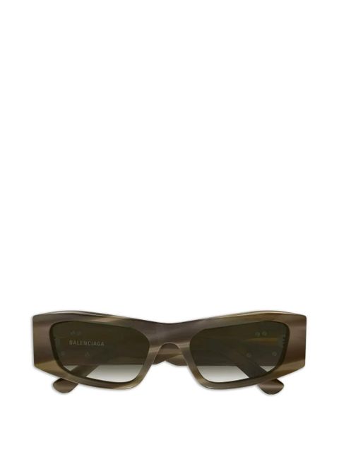 Balenciaga Eyewear logo-detail rectangle-frame sunglasses - Brown - zdjęcie produktu nr 1