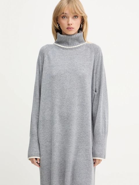 Pinko sukienka wełniana kolor szary mini oversize 105449 A2Q9 - zdjęcie produktu nr 1