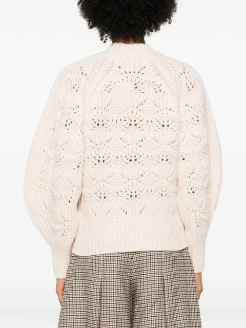 ZIMMERMANN leaf-pattern high-neck sweater - Neutrals