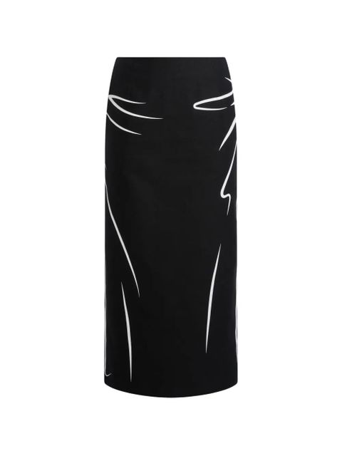 Moschino printed cotton midi skirt - Black - zdjęcie produktu nr 1