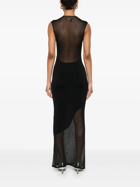 ROTATE BIRGER CHRISTENSEN sheer knit maxi dress - Black