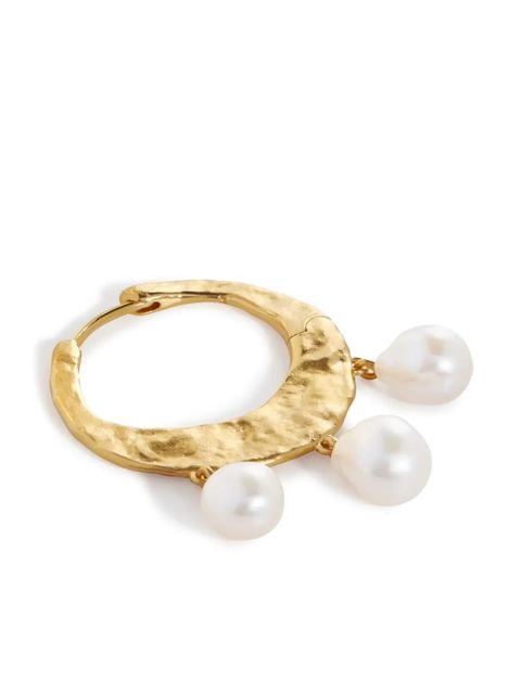 Monica Vinader Capri Baroque Pearl medium hoop earrings - Gold - zdjęcie produktu nr 2