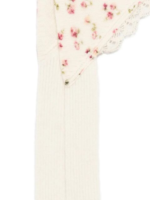 Magda Butrym floral lace-detail scarf - Neutrals