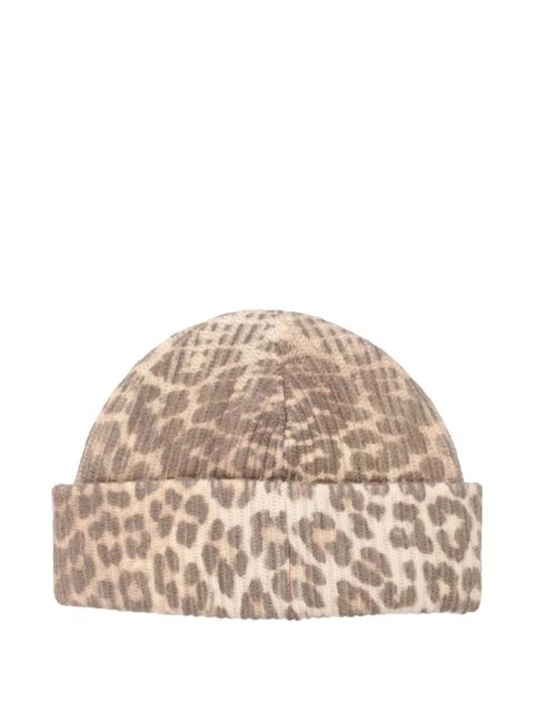 GANNI leopard-print beanie - Neutrals