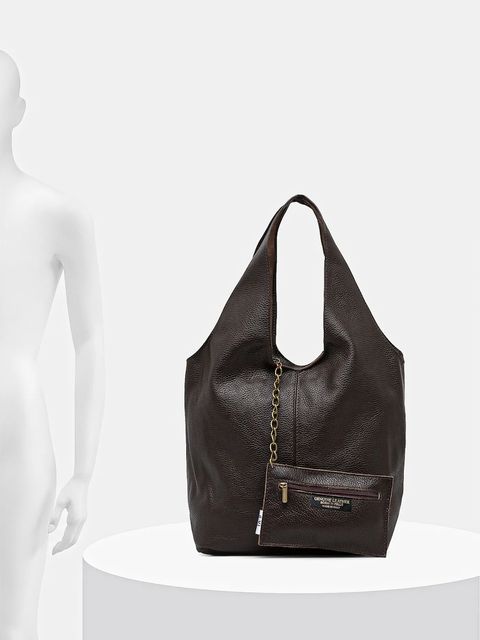 Answear.LAB torebka skórzana kolor brązowy