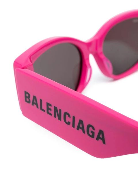 Balenciaga Eyewear logo-print rectangle-frame sunglasses - Pink - zdjęcie produktu nr 2