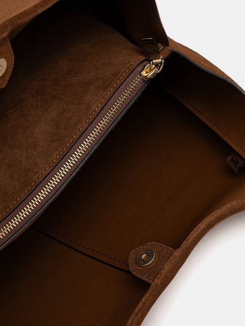 Coach torebka zamszowa Lana kolor brązowy CBZ96