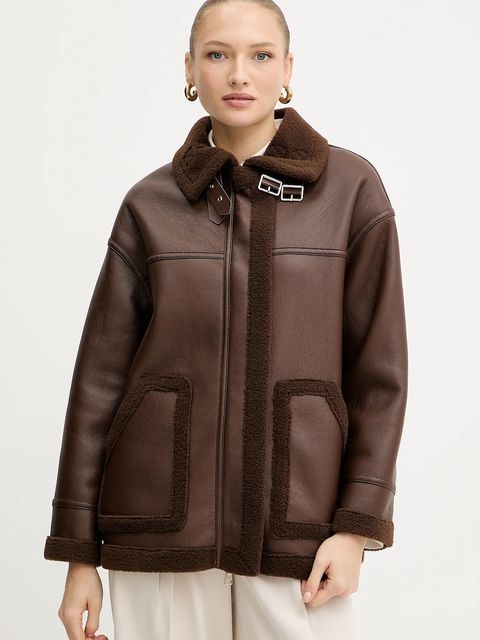 Silvian Heach kurtka LAZOJOSE kolor brązowy przejściowa GPA25171CP - zdjęcie produktu nr 1