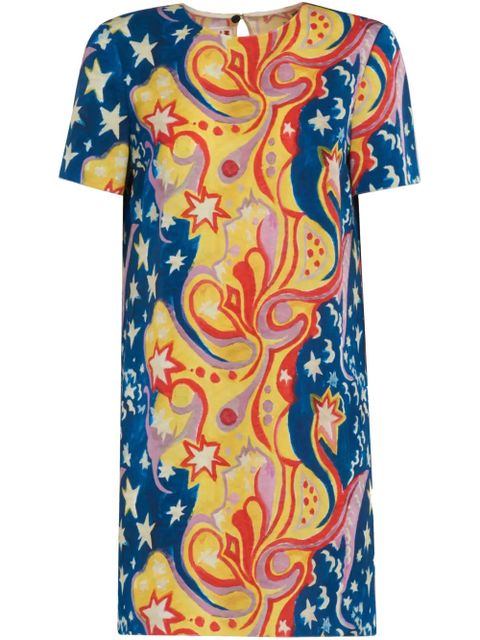 Marni graphic-print short-sleeve dress - Blue - zdjęcie produktu nr 1