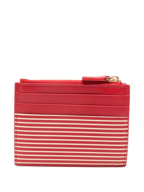 Valentino Garavani striped logo-detail card holder - Red - zdjęcie produktu nr 2