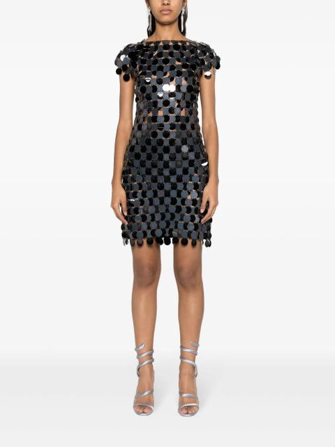 Rabanne sequinned chainmail minidress - Black