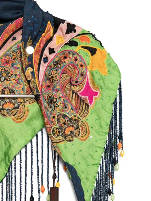 ETRO paisley-pattern beaded scarve - Blue - zdjęcie produktu nr 2