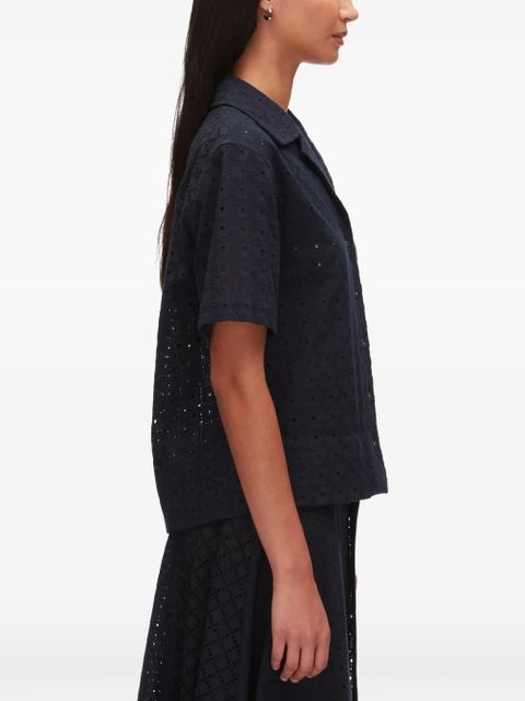 3.1 Phillip Lim openwork short-sleeved shirt - Blue