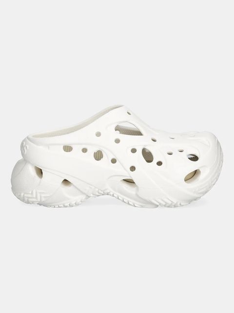 Crocs klapki Caged W Clog damskie kolor biały na platformie 211141