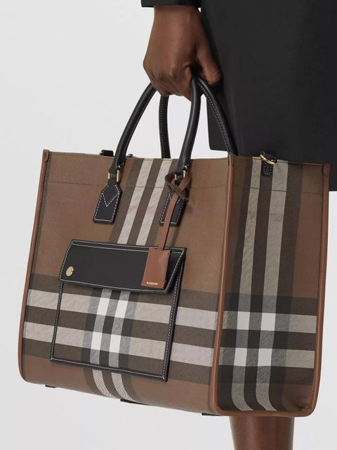 BURBERRY - Torba w kratę Freya Tote