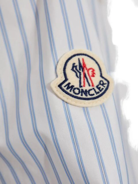 Moncler striped zip-up shirt - White