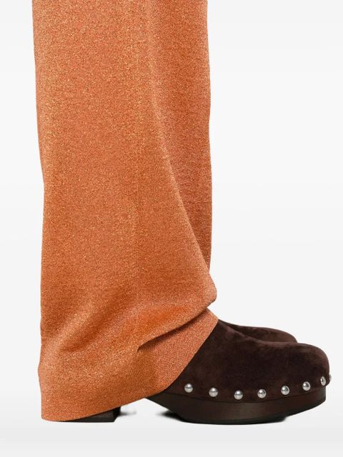 Miu Miu lurex pressed-crease trousers - Orange
