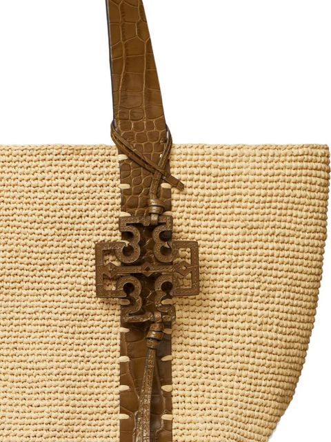 Tory Burch straw tote bag - Neutrals