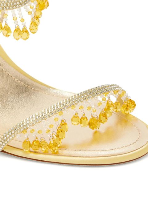 René Caovilla Jahanara beaded heeled sandals - Yellow