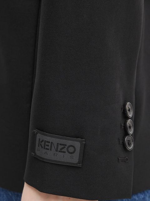 Kenzo marynarka wełniana kolor czarny jednorzędowa FF52VE2619RA.99