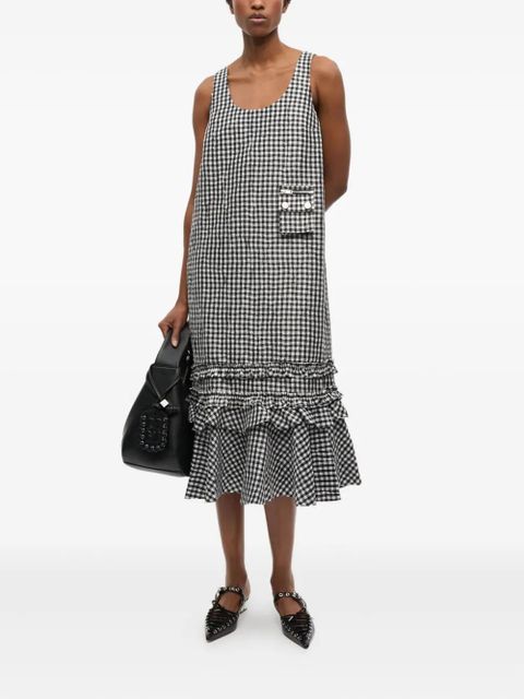 GANNI gingham-print dress - Black - zdjęcie produktu nr 2