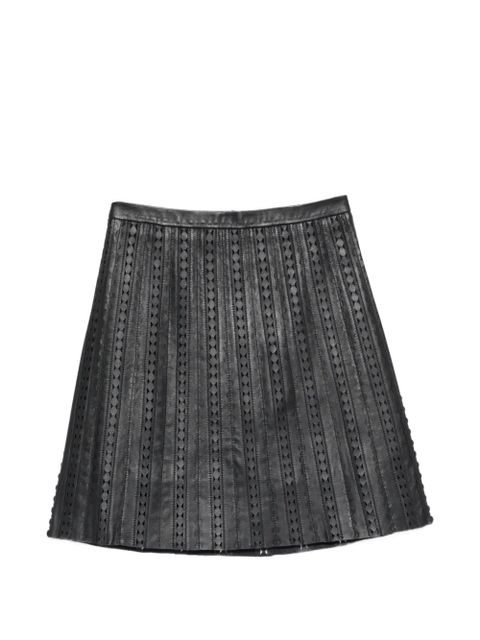 Yves Salomon perforated leather midi skirt - Black - zdjęcie produktu nr 1