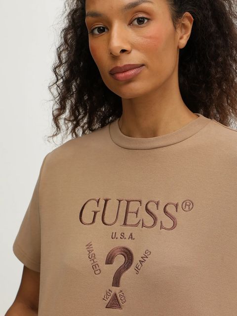 Guess t-shirt FABIA damski kolor beżowy V5BI01 K1891