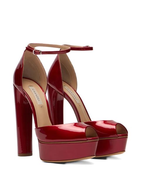 Casadei Flora peep-toe heeled sandals - Red - zdjęcie produktu nr 2