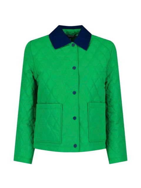 Lauren Ralph Lauren twill-trim diamond-quilted jacket - Green - zdjęcie produktu nr 1