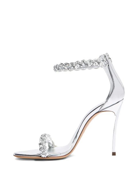 Casadei 100mm Starsway crystal-embellished stiletto sandals - Silver