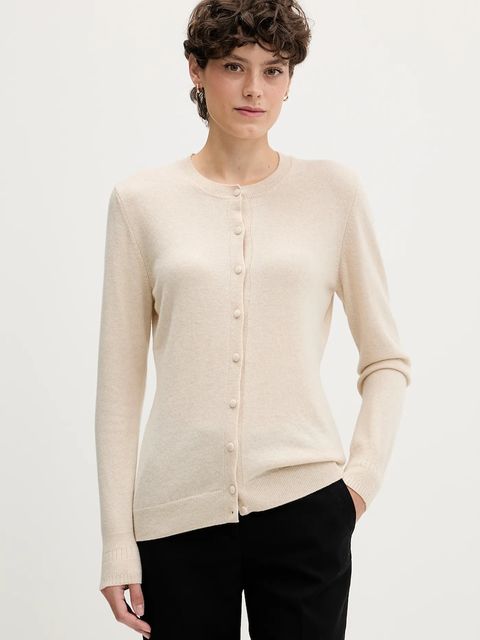 Sisley kardigan z domieszką wełny kolor beżowy lekki 102HM5237 - zdjęcie produktu nr 1