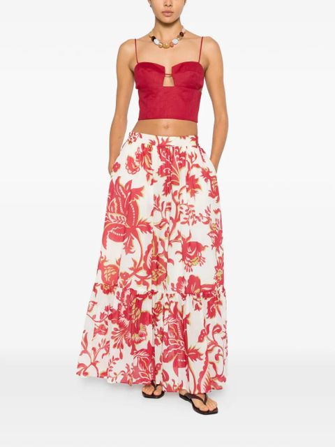 ETRO floral-print tiered maxi skirt - White - zdjęcie produktu nr 2