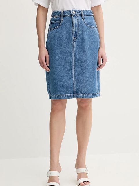 BOSS spódnica jeansowa kolor niebieski mini rozkloszowana 50538596 - zdjęcie produktu nr 1