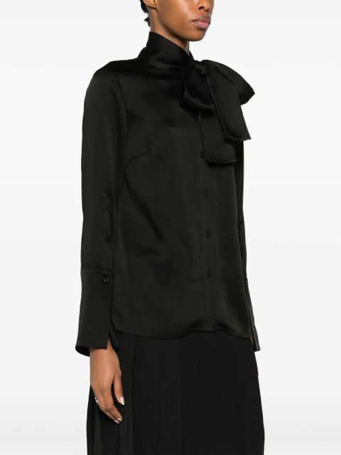 Simkhai Candela pussy-bow satin shirt - Black