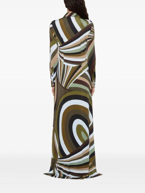 PUCCI Iride-print chemisier dress - Green