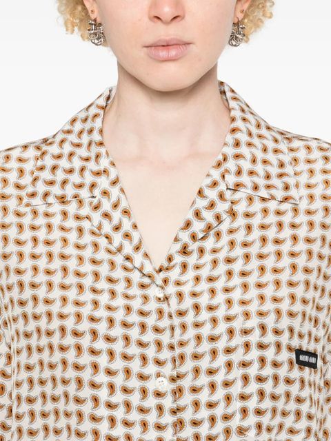 Miu Miu paisley-print silk shirt - Neutrals