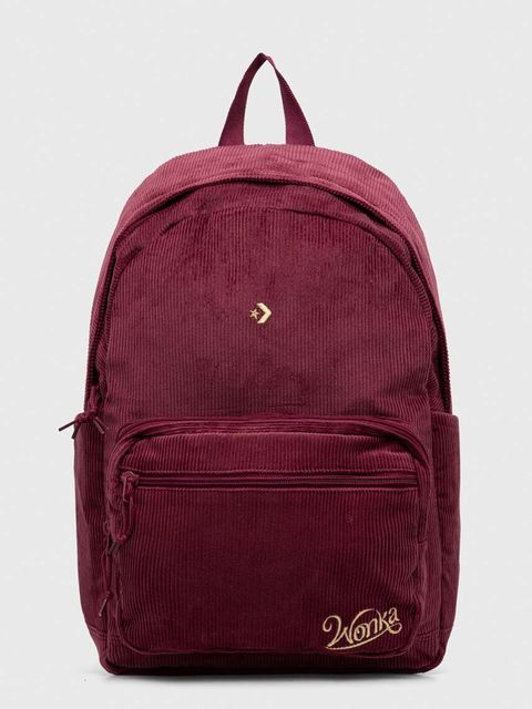 Converse plecak Converse x Wonka kolor bordowy duży gładki