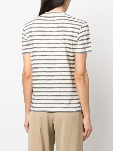 Lanvin logo-print striped T-shirt - Neutrals