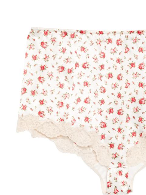 Dolce & Gabbana floral-print lace briefs - White