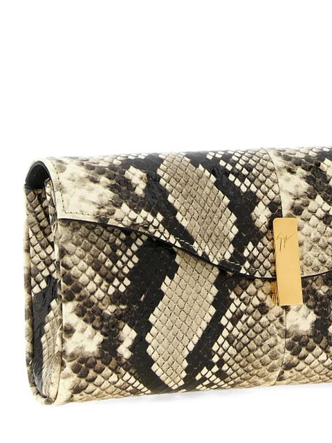 Giuseppe Zanotti Flutie python-effect clutch bag - Neutrals