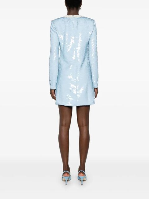 Self-Portrait sequin mini dress - Blue