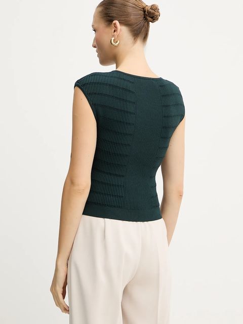 Guess top EVANGELINE damska kolor zielony gładka W5YR12 Z0130 - zdjęcie produktu nr 2