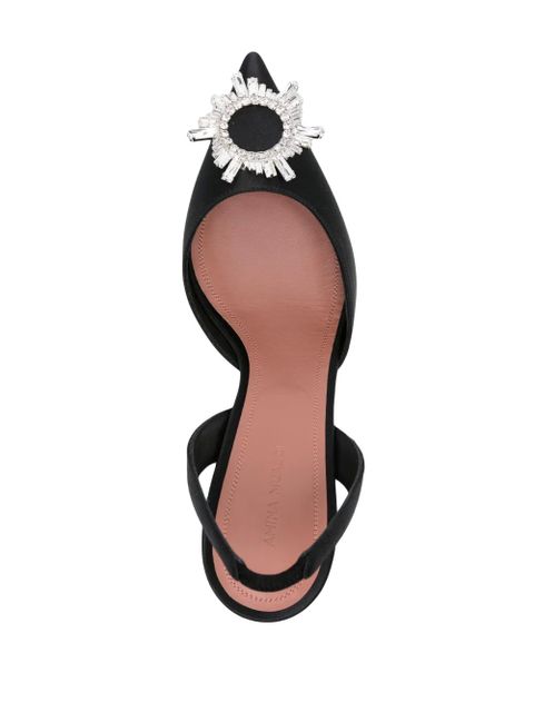 Amina Muaddi Begum 70mm satin slingback pumps - Black