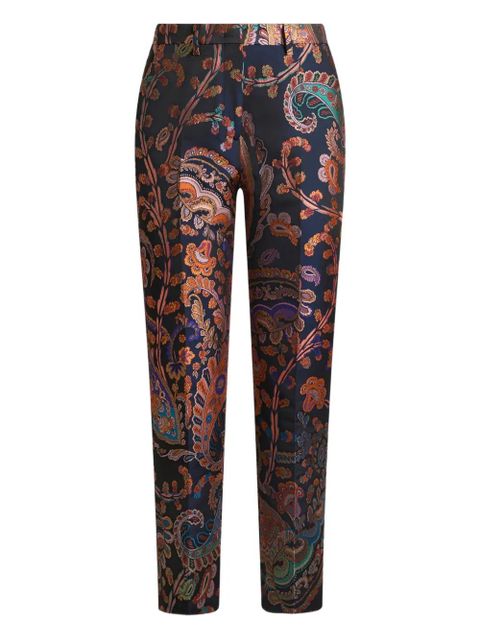 ETRO jacquard floral-paisley cigarette trousers - Blue - zdjęcie produktu nr 1