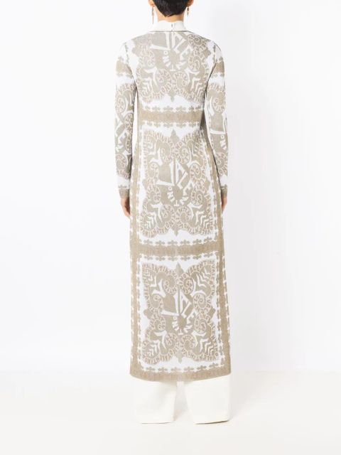 Valentino Garavani geometric-print metallic-finish cape