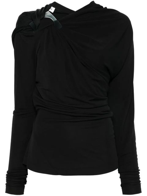 Victoria Beckham draped long-sleeve top - Black - zdjęcie produktu nr 1
