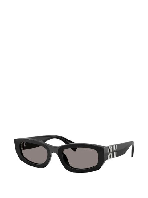 Miu Miu Eyewear logo rectangle sunglasses - Black - zdjęcie produktu nr 2